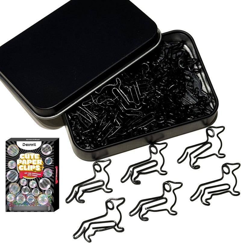 Daxtril Cute Paper Clips, 60 PCS Dachshund Dog Shaped Paper Clips Animal Bookmarks Clips, Assorted Colors, Fun Office Gifts for Women Men Coworkers Teachers Students Girls Boys, Christmas Gifts - Image 1